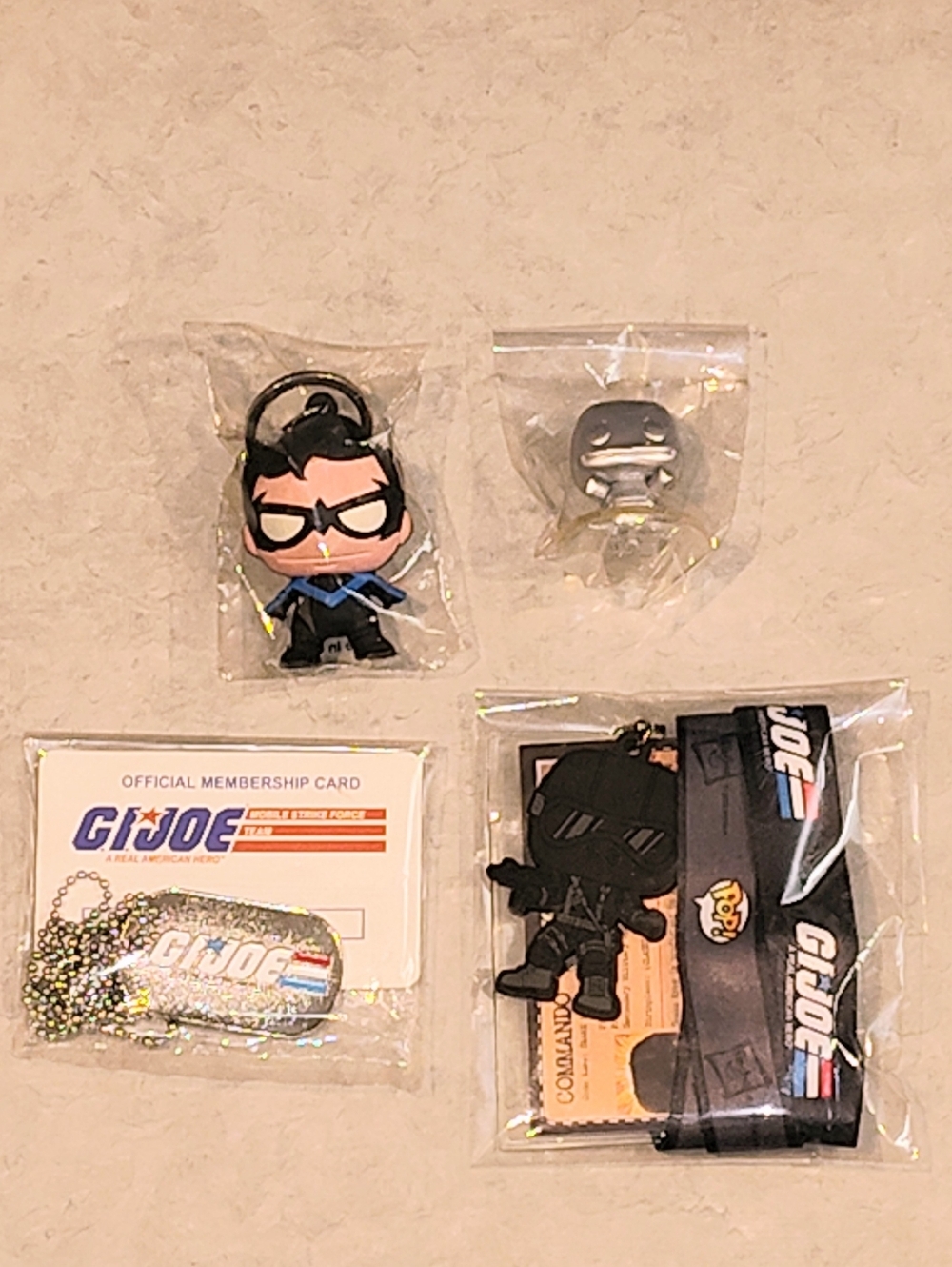 NEW FUNKO POP G.I. JOE COMMANDER DC NIGHTWING GI JOE NECKLACE &  MINI POKÉMON